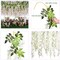 6 Pack 3.75 Feet/Piece Artificial Fake Wisteria Vine Ratta Hanging Garland Silk Flowers String Home Party Wedding Decor (6PCS-Large White Wisteria)